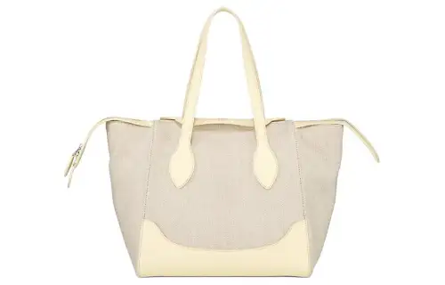 Loro Piana Canvas One Shoulder Handbag Medium Women's Butter