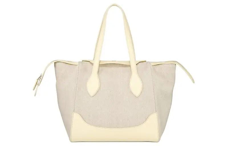 Loro Piana Canvas One Shoulder Handbag Medium Women's Butter