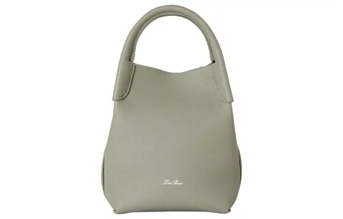 Loro Piana Grain Leather Handbag Women's Mate Tea Brown