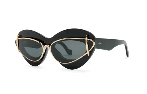 LOEWE Acetate Metal Aviator Sunglasses Men's Black