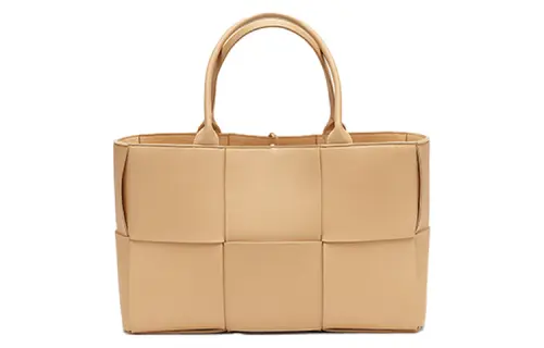 Bottega Veneta Cow Leather Handbag, Crossbody Bag Women's Almond