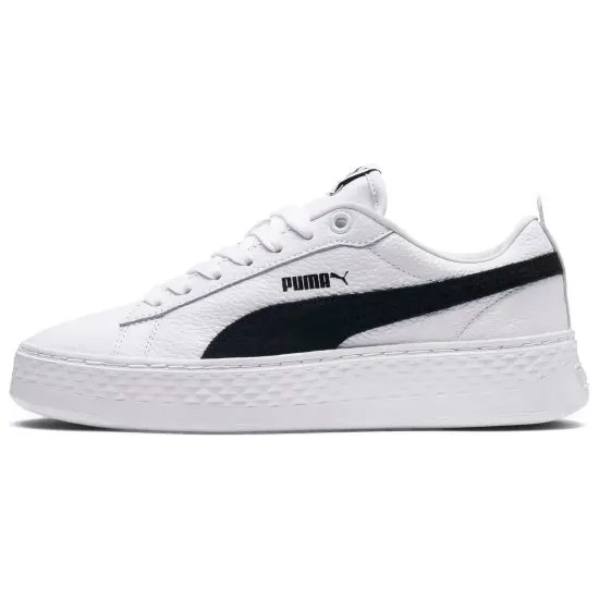 Puma Platform Skateboarding Shoes Women's Low-top Black/White