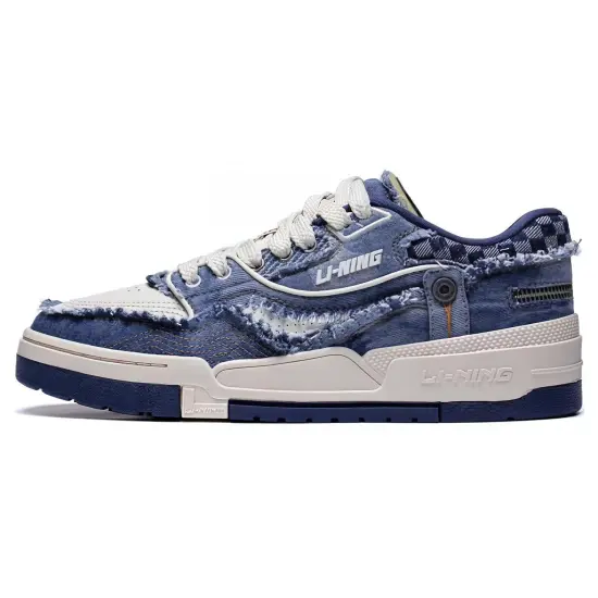 LINING 001 BTC Skateboard Shoes Men Low-Top Navy Blue