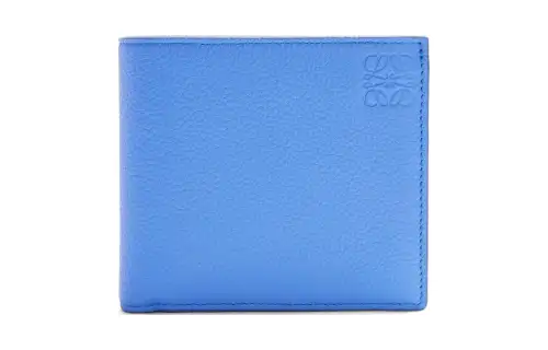 LOEWE Grain Calfskin Card Holder, Wallet Men's Seaside Blue