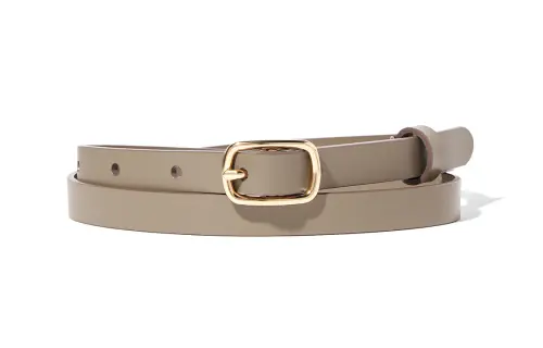 UNIQLO Solid Color Decoration, Pin Buckle Leather Belts Women's Khaki/Black Width 1.5CM