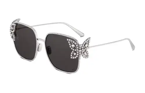 DIOR Metal Square Sunglasses Women's Silver