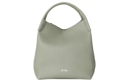 Loro Piana Grain Leather One Shoulder Handbag Large Women's Light Green