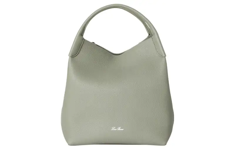 Loro Piana Grain Leather One Shoulder Handbag Large Women's Light Green