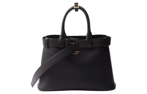 PRADA Leather Shoulder Bag, Crossbody Bag, Handbag Medium Women's Black