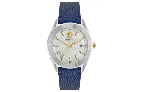 VERSACE Versace, quartz watch, white dial for men and women, perfume, fashionable blue gift box, quartz mechanism, Switzerland, for beloved