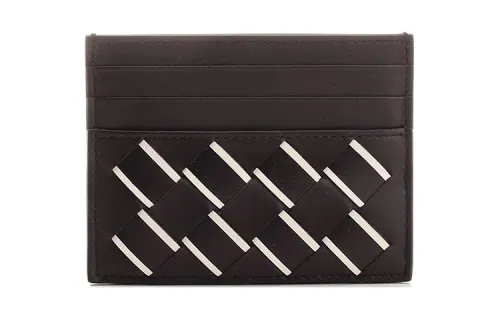 Bottega Veneta Calfskin Card Holder Men's Brown & White