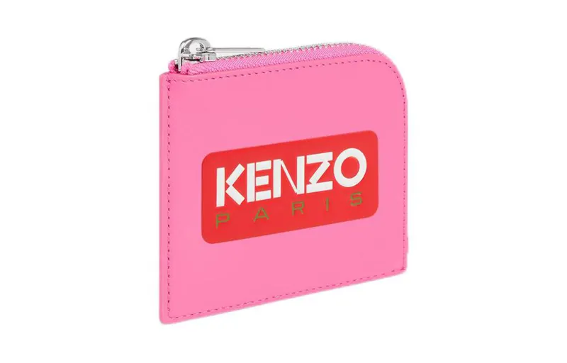 KENZO Cow Leather Wallet Women's Dark Purple Red