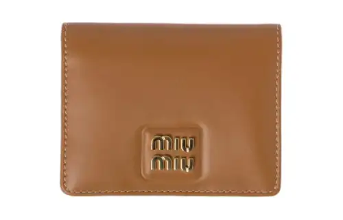 MIU MIU Leather Wallet Small Women's Caramel