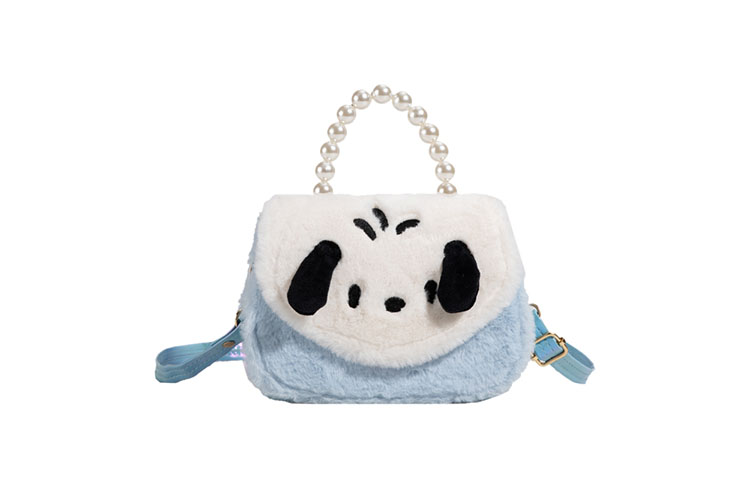 Sanrio Sanrio, cartoon cute design high quality capacious comfortable cloth, blue fuchsia purple one-shoulder bag for men and women, Chanel style, for beloved