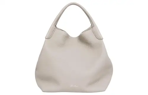 Loro Piana Leather One Shoulder Handbag Large Women's Beige