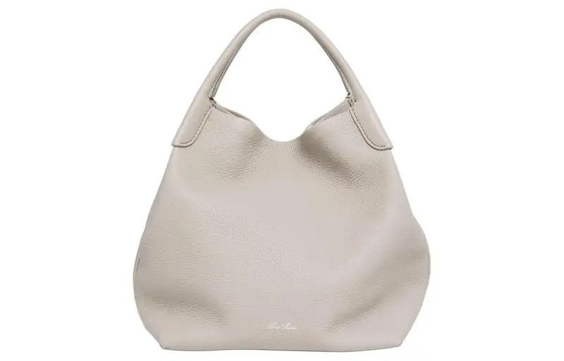 Loro Piana Leather One Shoulder Handbag Large Women's Beige