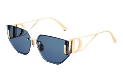 DIOR Irregular Shape Sunglasses Women's Gold