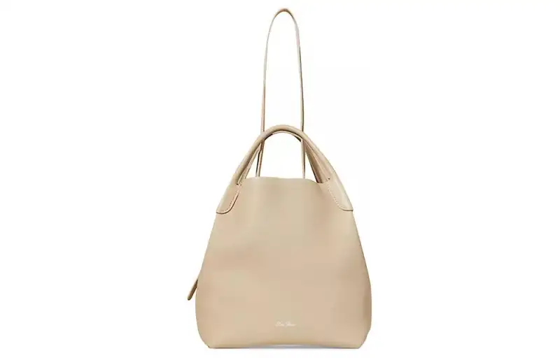 Loro Piana Litchi Grain Leather Shoulder Bag, Crossbody Bag, Handbag Women's Beige