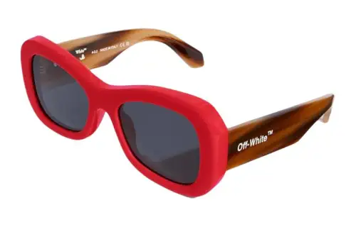 OFF WHITE Acetate Irregular Shape Sunglasses Men's Red