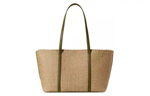Loro Piana Straw Woven Shoulder Bag Small Women's Natural Olive