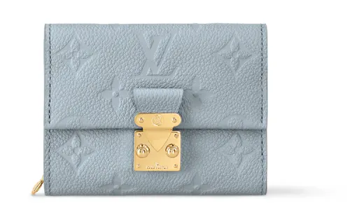 LOUIS VUITTON Cow Leather Wallet Women's Blue