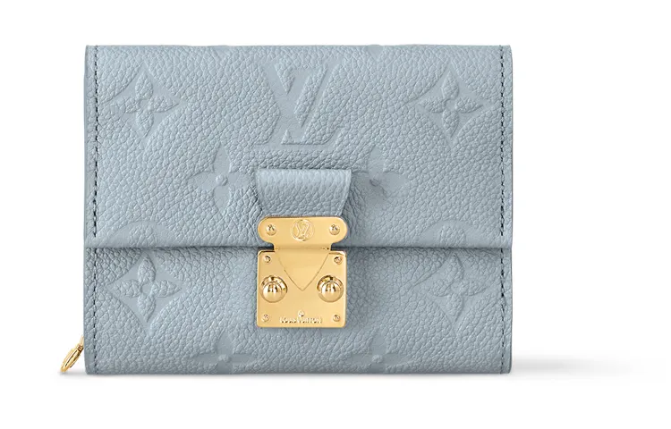 LOUIS VUITTON Cow Leather Wallet Women's Blue