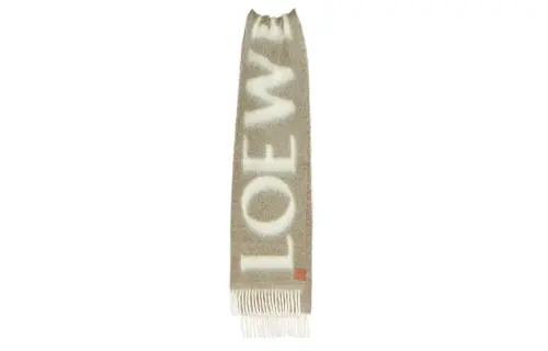 LOEWE Knit Scarves Women's Khaki Green