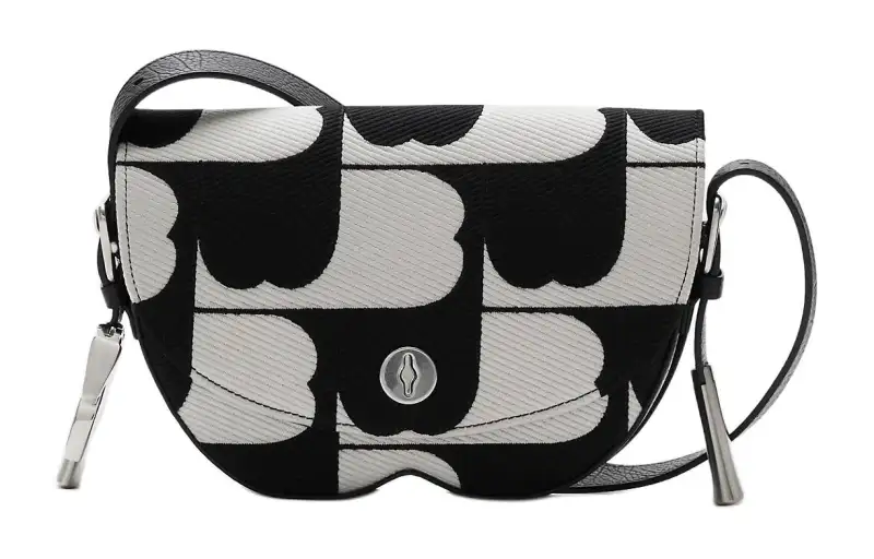 Burberry Cotton With Polyester Shoulder Bag, Crossbody Bag Women's Black & White