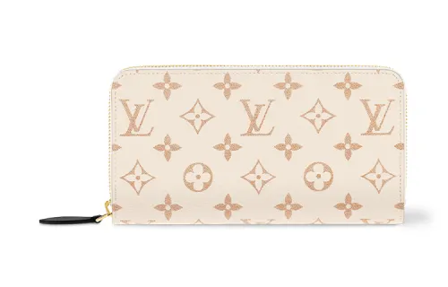 LOUIS VUITTON Zippy Monogram Dunes Canvas With Leather Wallet Women's Beige