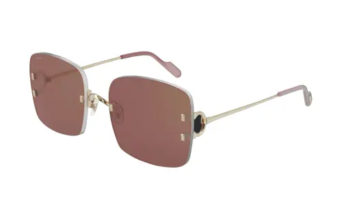 CARTIER Square Sunglasses Women's Gold