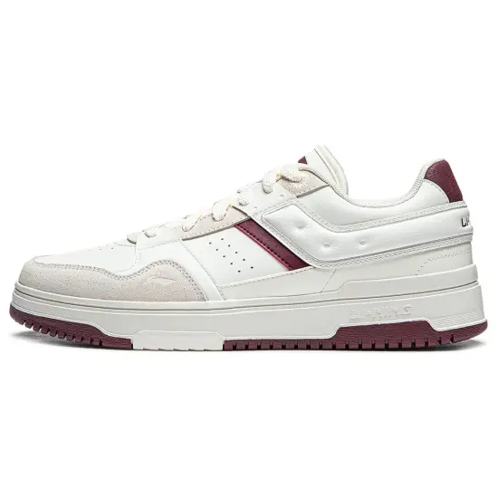 LiNing Tianji 2.0 Anti Slip Wear Resistant Lightweight Breathable Low Top Skateboard Shoes Men's White Red