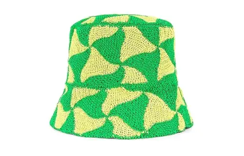 Bottega Veneta Patterned Print Cotton, Polyamide Bucket Hats Men's Green