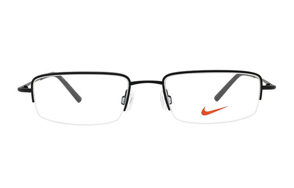 Nike Plate Frame Square Eyeglass Frames Unisex Black