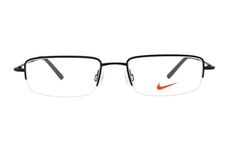 Nike Plate Frame Square Eyeglass Frames Unisex Black