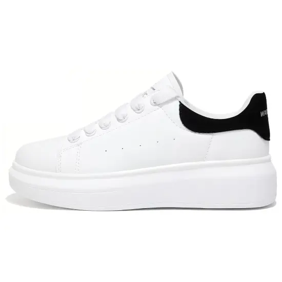 WARRIOR Skateboard Shoes Unisex Low-Top White Black