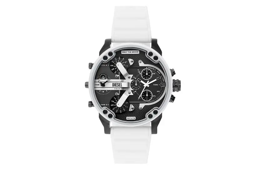 DIESEL Wrist Watches Quartz Movement Silicone Strap Black Dial Men's Watches 30m Water Resistant DZ7478