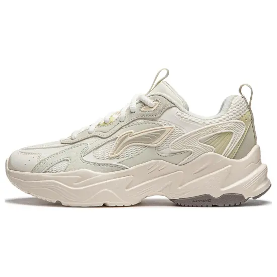 LINING Casual Shoes Women's Low-Top Mist White/Light Tea Green
