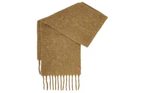 LOEWE Knit Scarves Unisex Camel