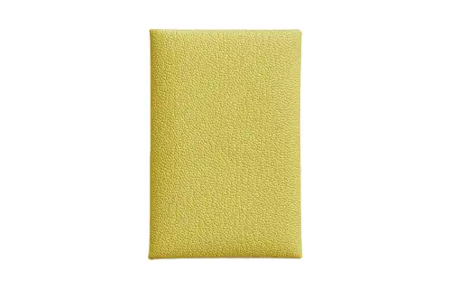 HERMES Calvi Mysore Goat Skin Card Holder Women's 0Y Limoncello Lemon Yellow