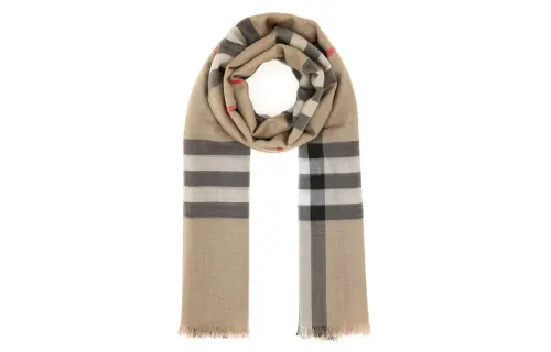 Burberry Checked Frayed Edge Scarf