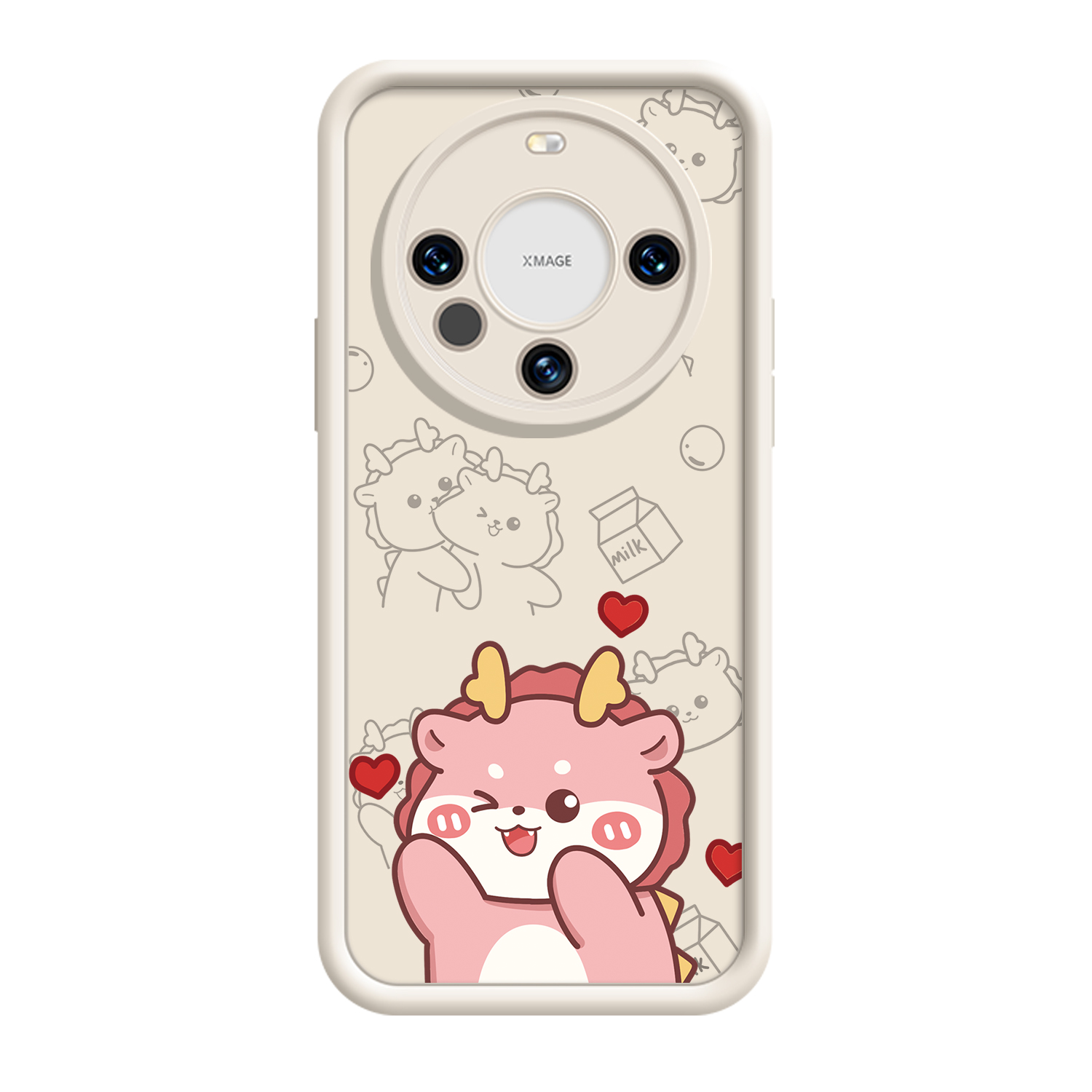 Miniso silicone material liquid soft case Longbao cartoon simple personality trendy brand creative men and women mobile phone case Huawei/HUAWEI suitable for MATE60/50/P60/P50/P40/NOVA10/11PRO cute style