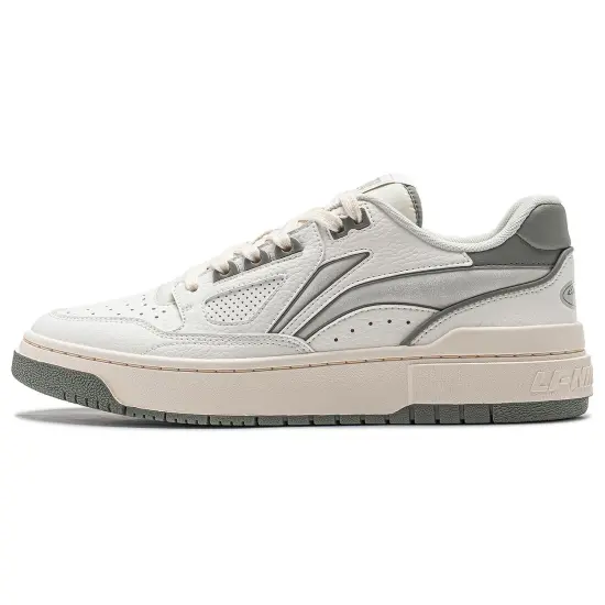 LiNing Rookie Cushioning Lightweight Low Top Vintage Basketball Shoes Unisex White Gray