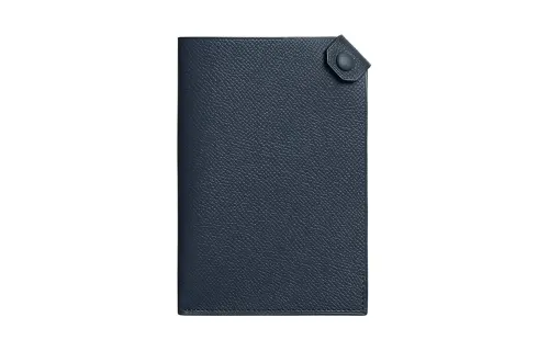 HERMES Tarmac Epsom Calfskin Passport Holder Small Women's 27 Naturel Deep Sea Blue
