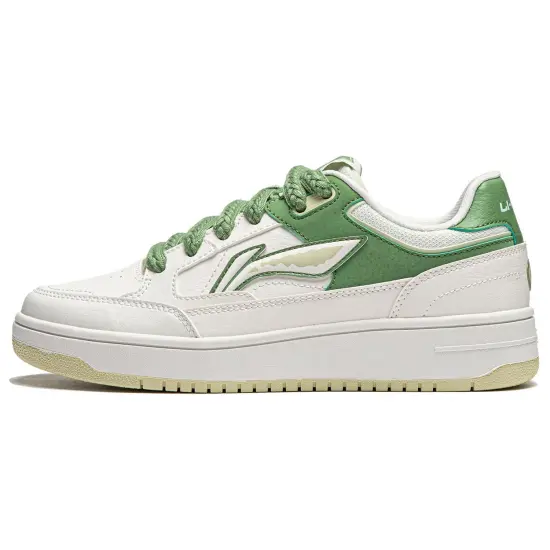 LiNing Tianji Anti Slip Wear Resistant Low Top Skateboard Shoes Women's White Green