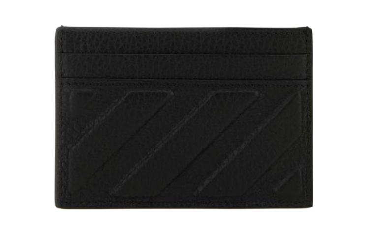 OFF-WHITE Diag-stripe leather cardholder