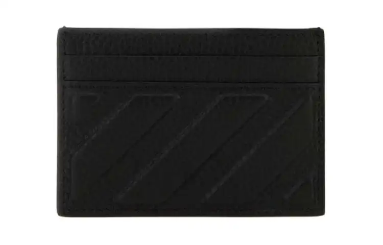 OFF-WHITE Diag-stripe leather cardholder