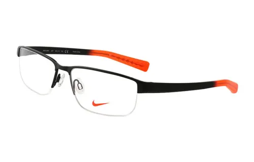 Nike Plate Frame Rectangular Eyeglass Frames Unisex Black