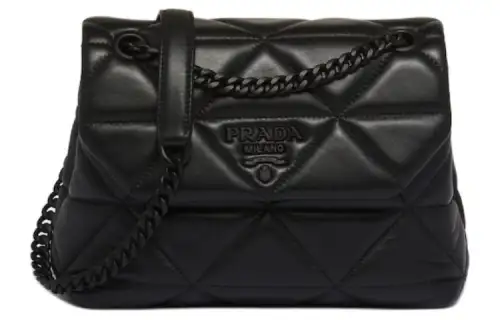 PRADA Soft Sheepskin Material Portable Crossbody Bag, Shoulder Bag Women's Black