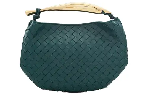 Bottega Veneta Sardine Sheepskin Handbag Small Women's Olive Green