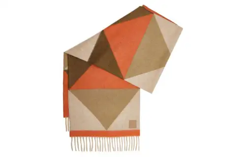 LOEWE Geometric Pattern Knit Scarves Women's Multicolor